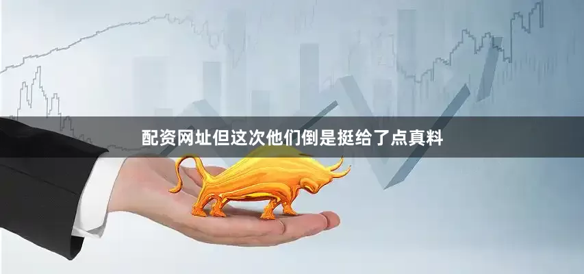 配资网址但这次他们倒是挺给了点真料
