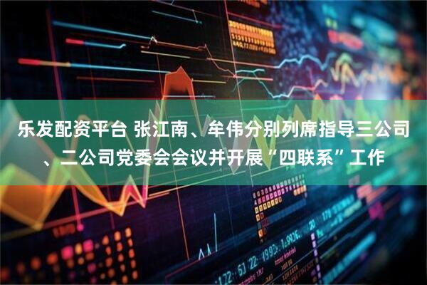 乐发配资平台 张江南、牟伟分别列席指导三公司、二公司党委会会议并开展“四联系”工作